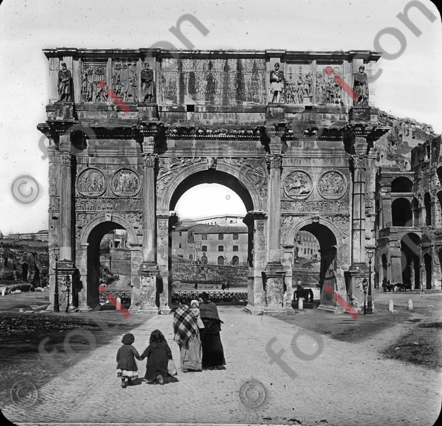 Konstantinbogen | Constantine Arch - Foto foticon-simon-025-011-sw.jpg | foticon.de - Bilddatenbank für Motive aus Geschichte und Kultur